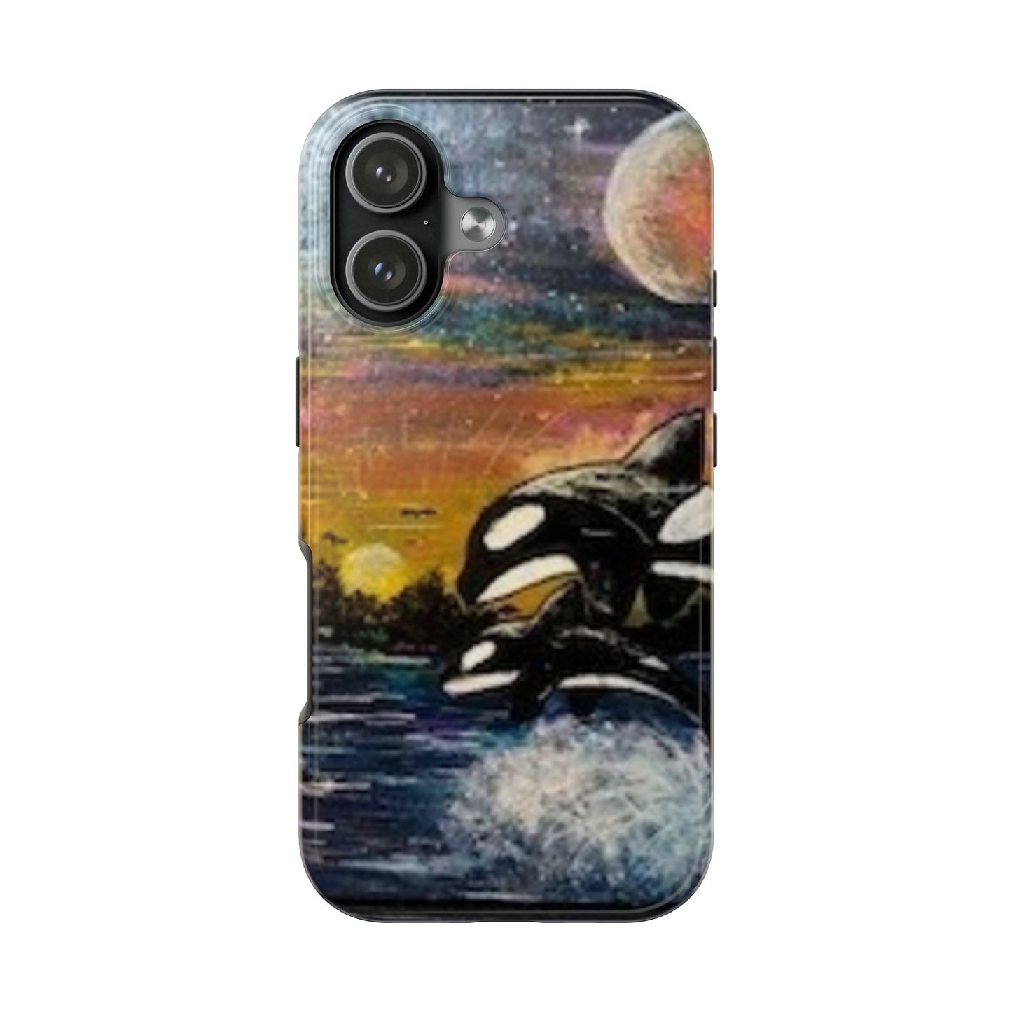 Orca Sunset Tough Phone Case — Whale Ocean Scene Phone Cover