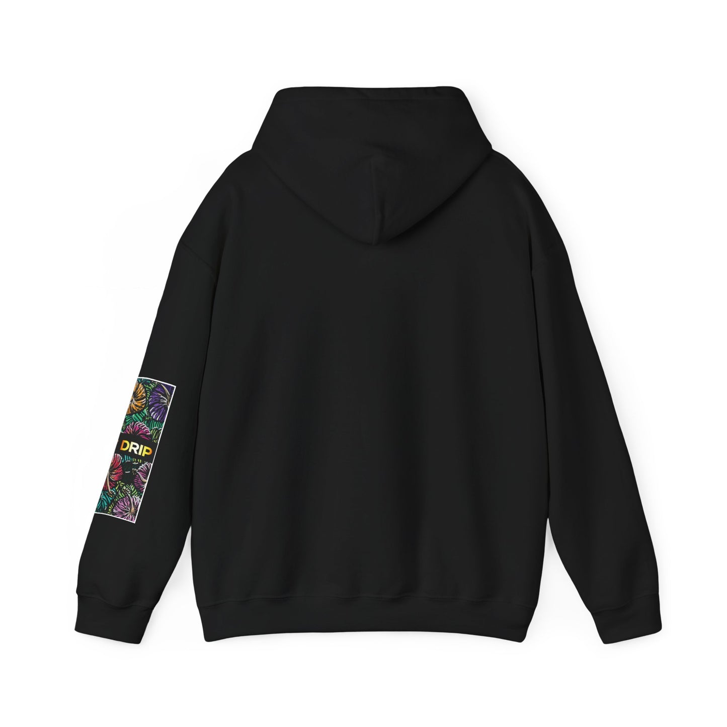 Floral Skull 'DRIP' Sleeve Hoodie – Streetwear Graphic Pullover
