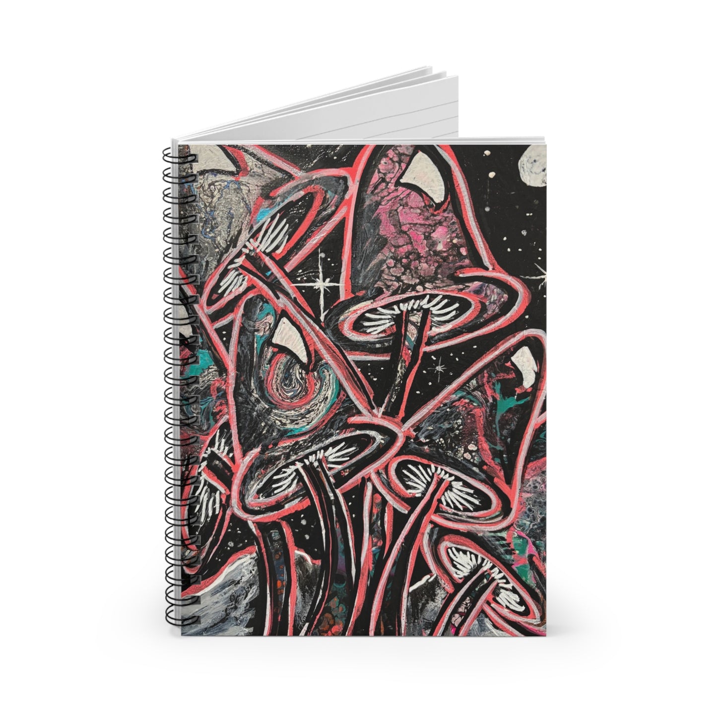 Psychedelic Mushroom Spiral Notebook — Ruled Journal for Sketching & Notes