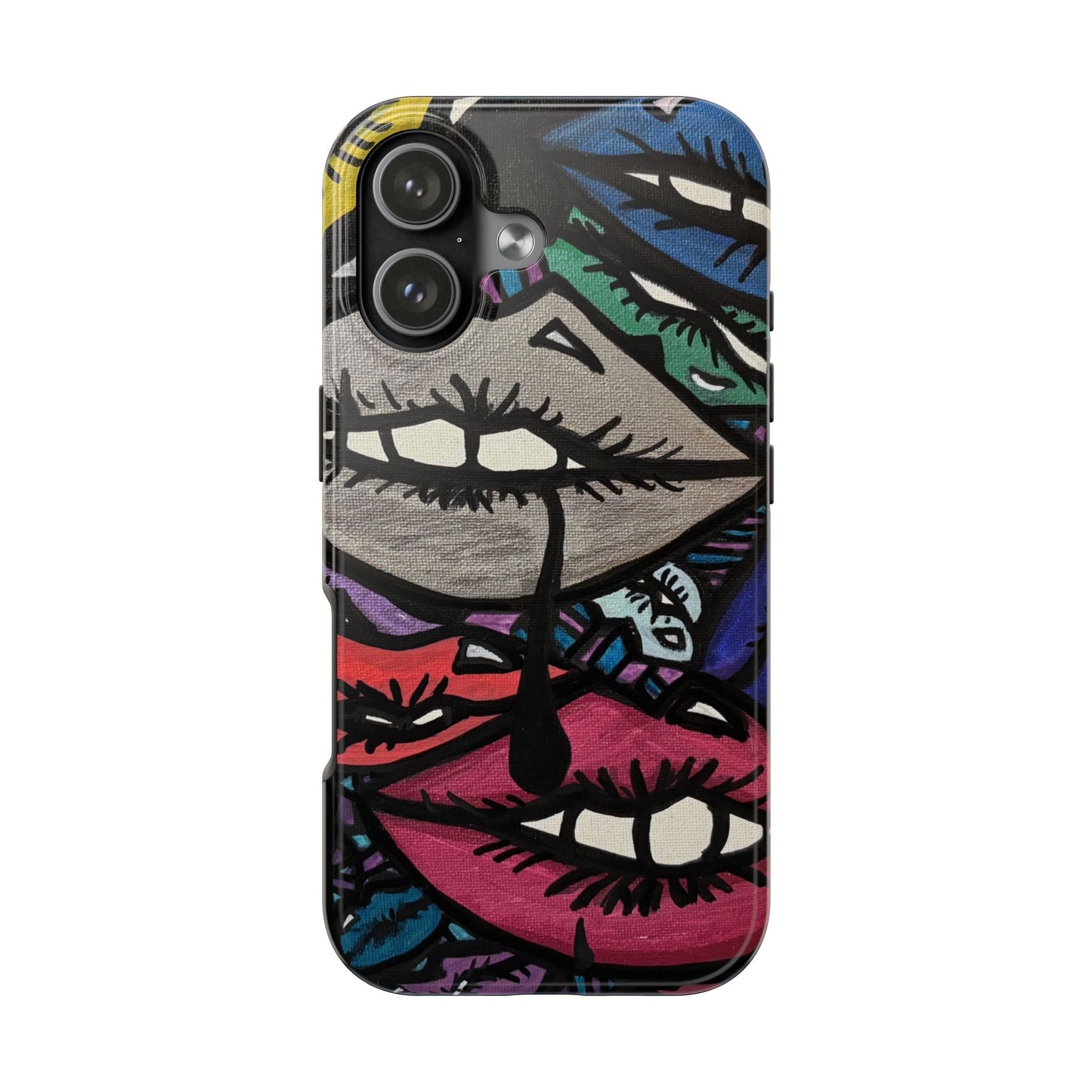 Graffiti Lip Art Tough Phone Case — Bold Street-Style Protective Phone Cover