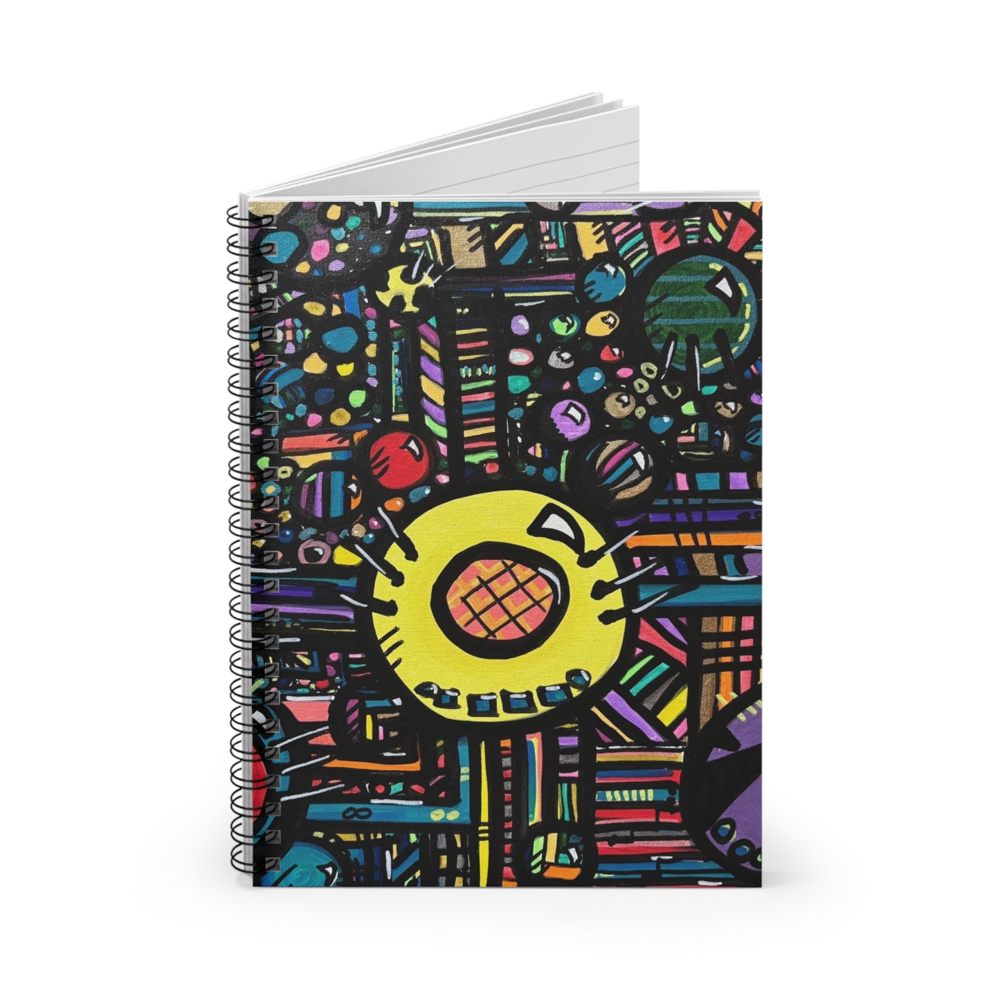 Colorful Abstract Doodle Spiral Notebook — Ruled Journal for Notes & Sketches