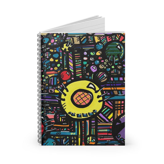 Colorful Abstract Doodle Spiral Notebook — Ruled Journal for Notes & Sketches