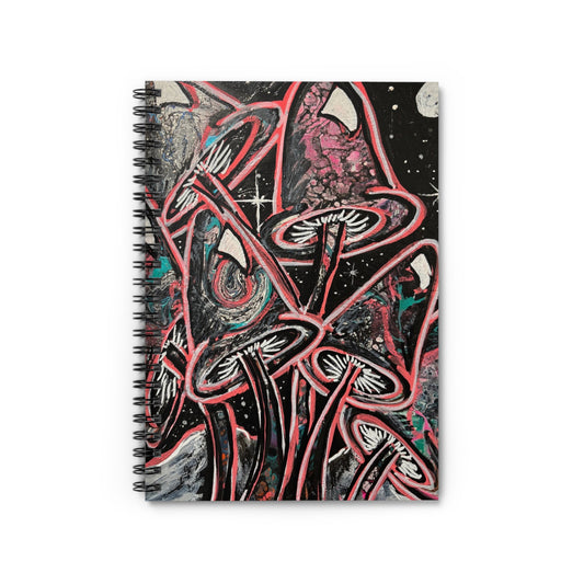 Psychedelic Mushroom Spiral Notebook — Ruled Journal for Sketching & Notes