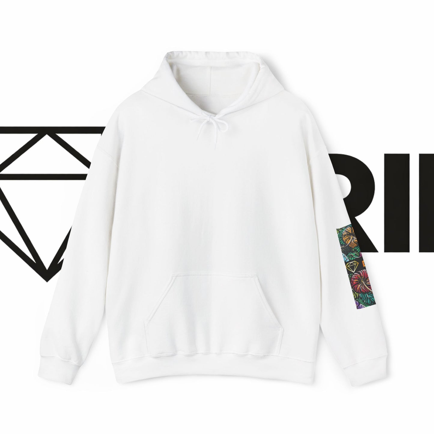 Floral Skull 'DRIP' Sleeve Hoodie – Streetwear Graphic Pullover