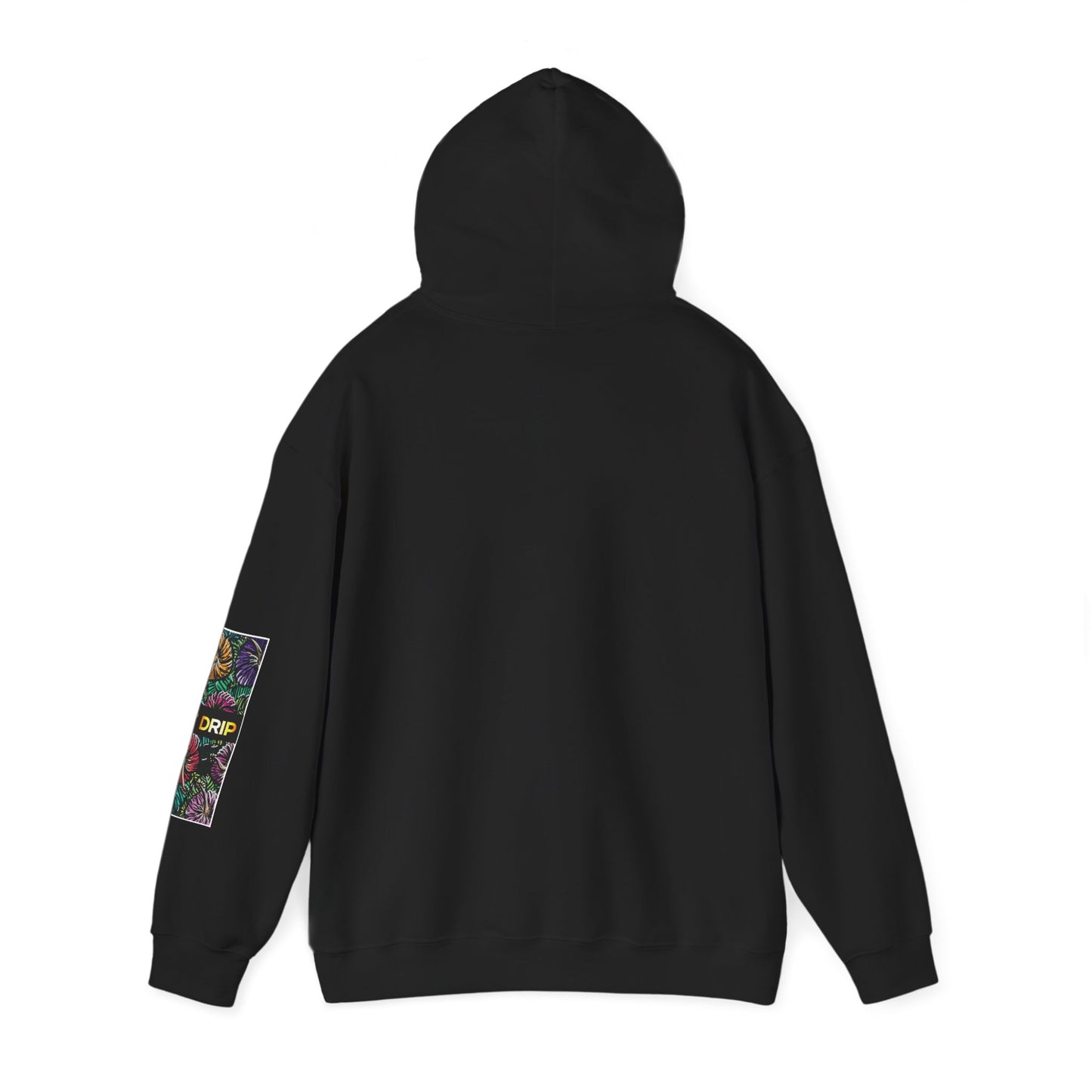 Floral Skull 'DRIP' Sleeve Hoodie – Streetwear Graphic Pullover