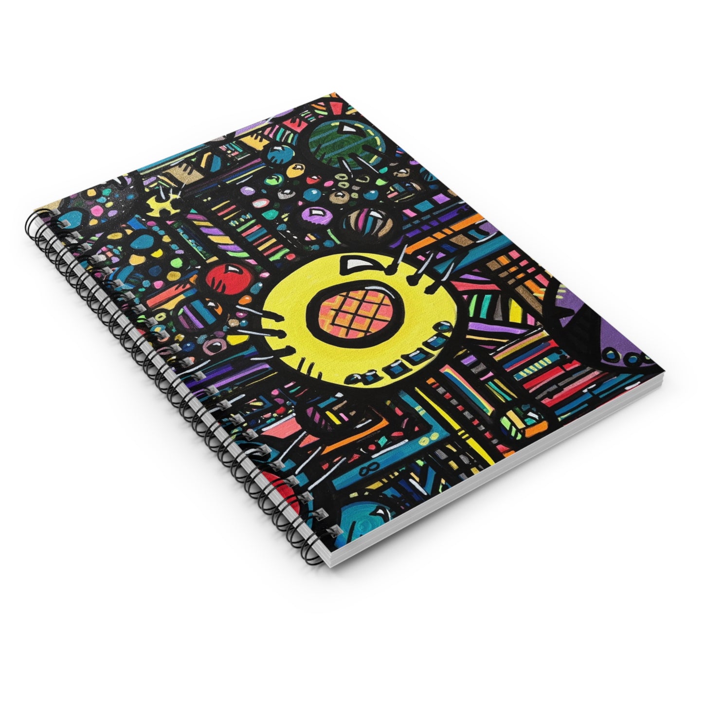 Colorful Abstract Doodle Spiral Notebook — Ruled Journal for Notes & Sketches