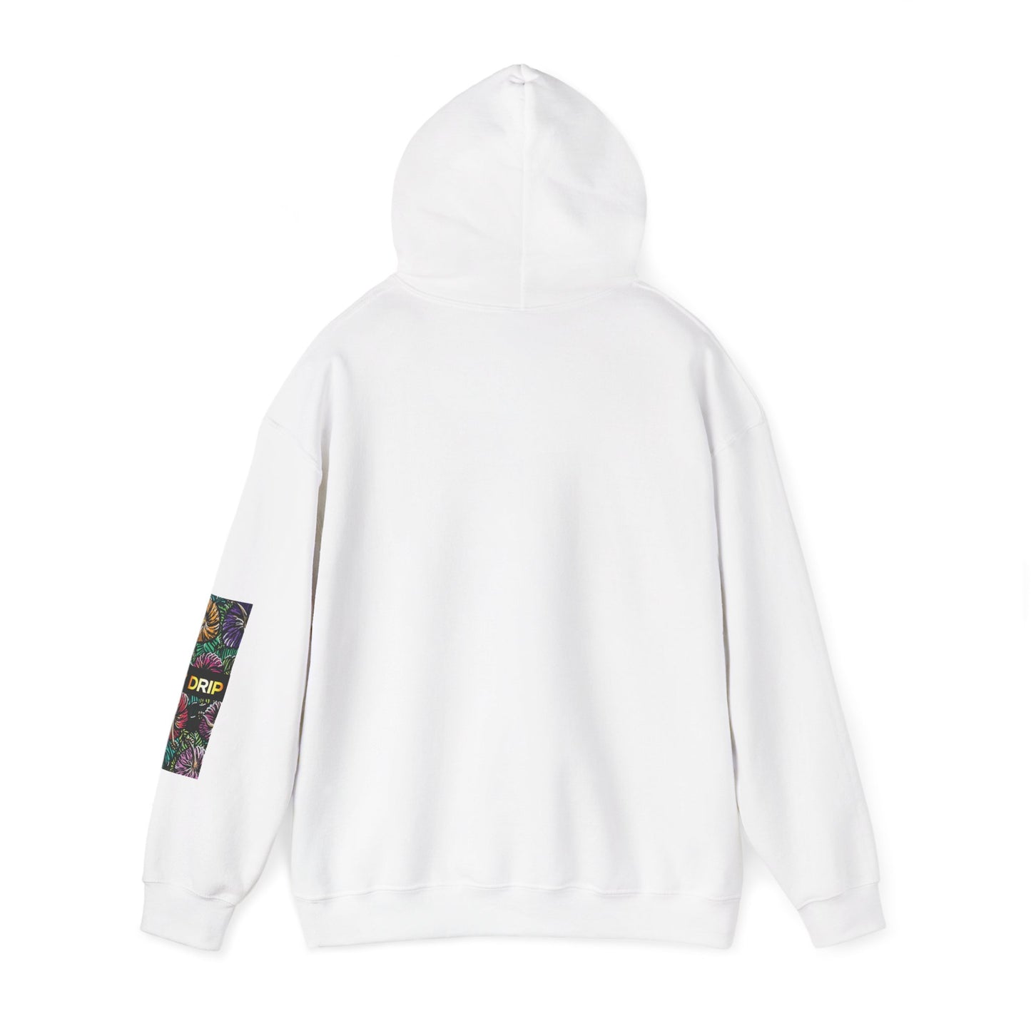 Floral Skull 'DRIP' Sleeve Hoodie – Streetwear Graphic Pullover