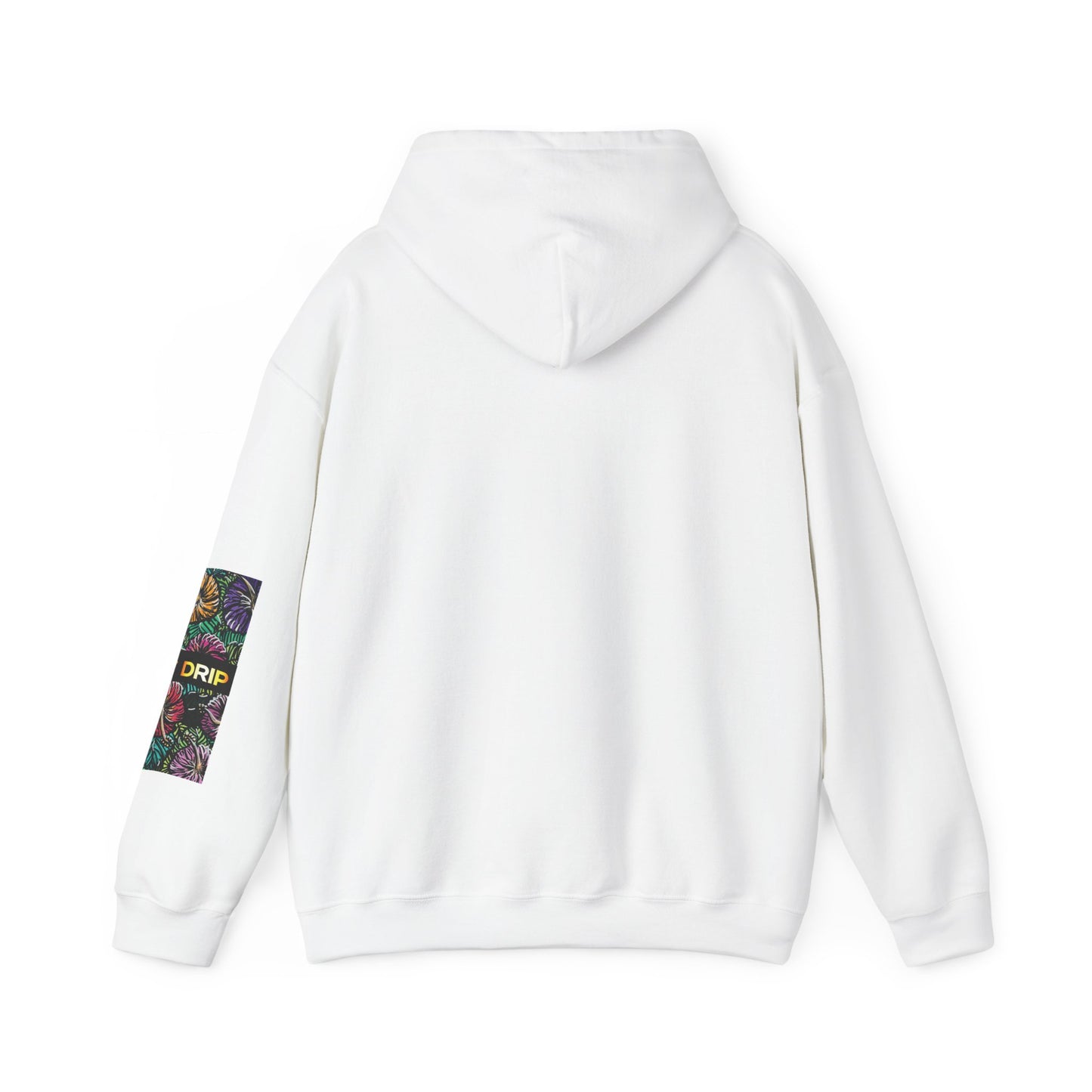 Floral Skull 'DRIP' Sleeve Hoodie – Streetwear Graphic Pullover