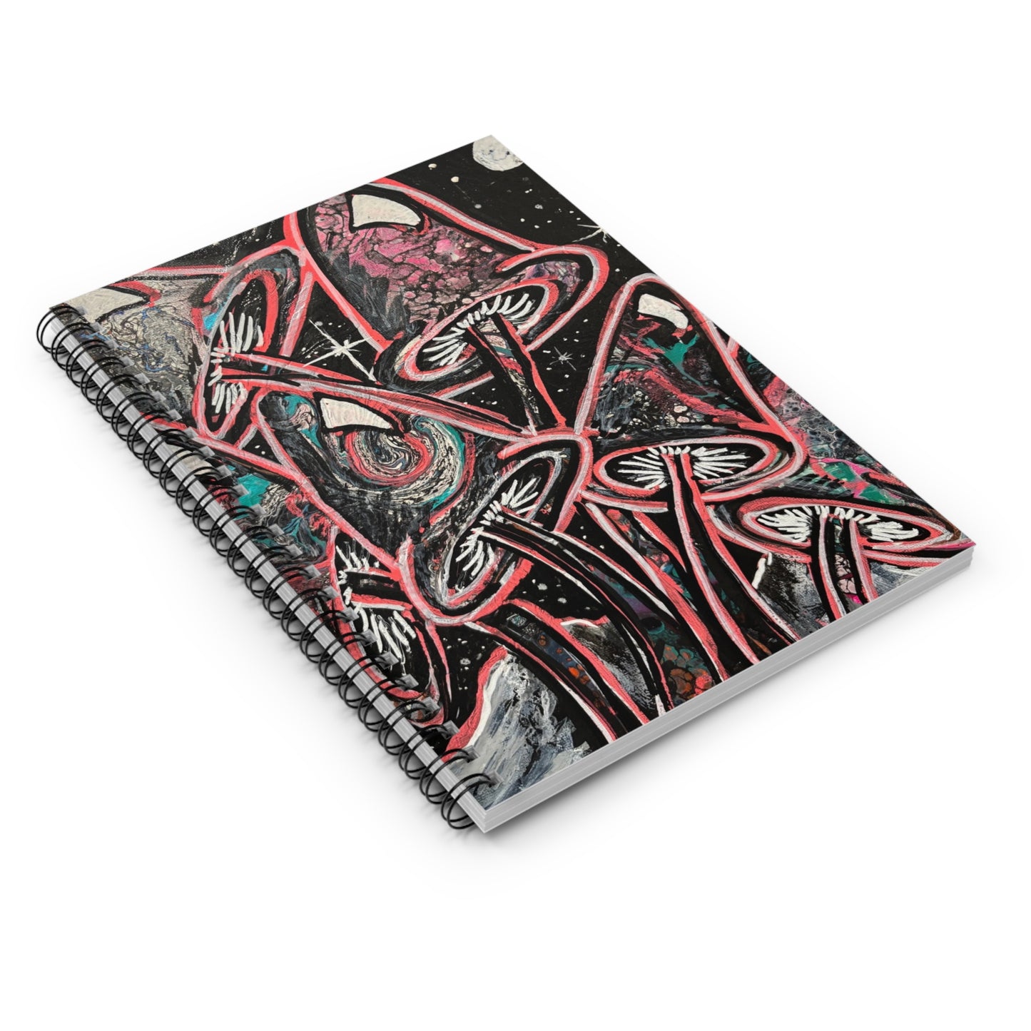 Psychedelic Mushroom Spiral Notebook — Ruled Journal for Sketching & Notes